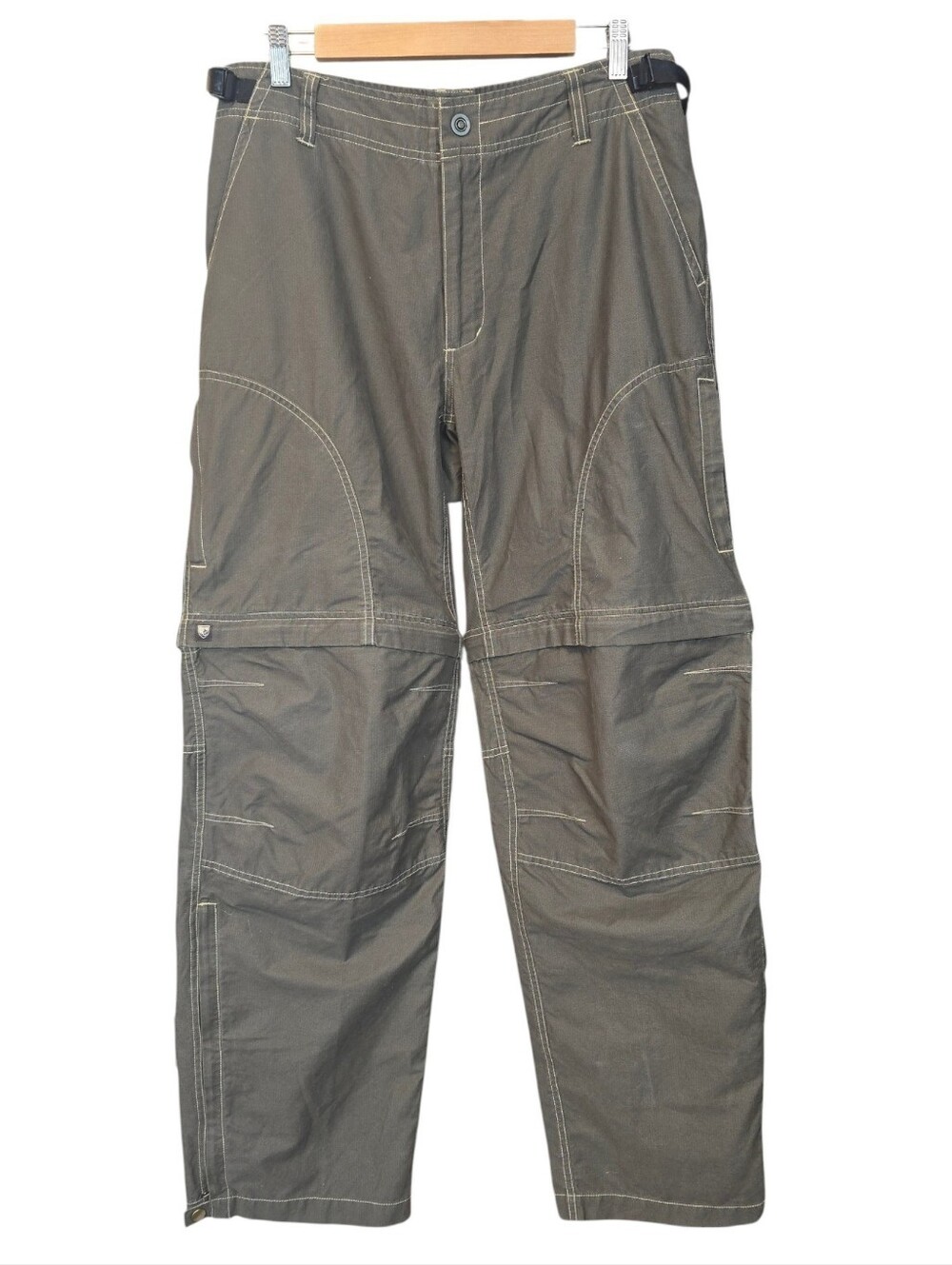KÜHL Liberator Convertible Hiking Pants Gray Zip Off Cargo Mens L x 32 Inseam